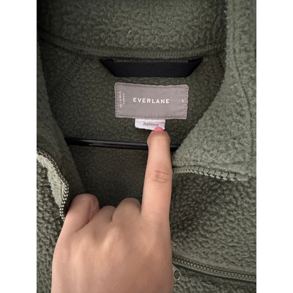 EVERLANE Men's Renew Zip Up Fleece Jacket Small Olive Green Teddy S - Picture 6 of 11
